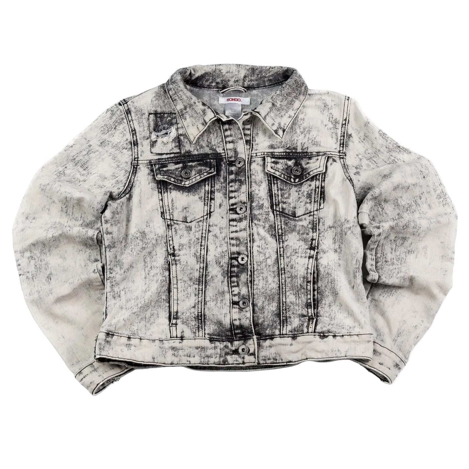 Aged denim jacket on a white background