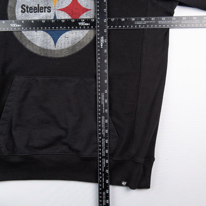 Pittsburgh Steelers 47 Brand NFL Crewneck Pullover Sweatshirt Kangaroo Pockets Men's Large