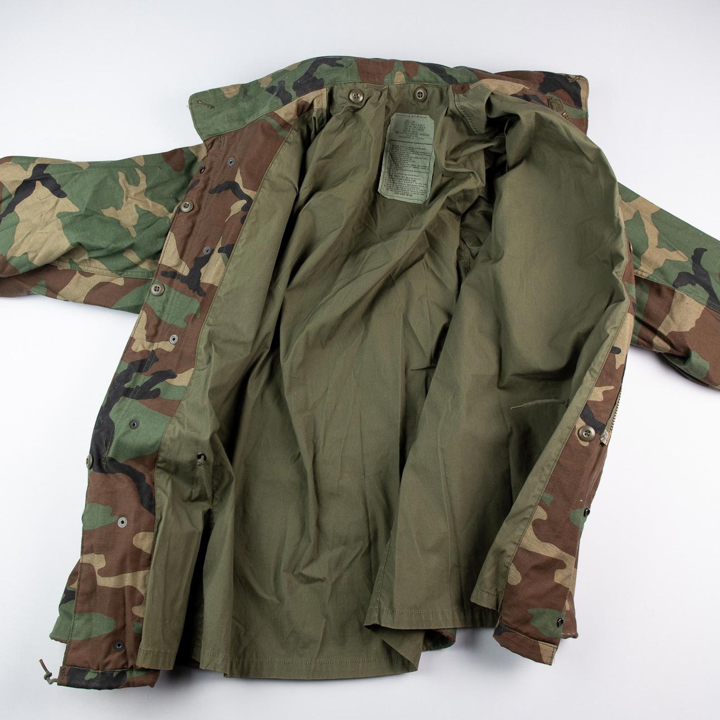 Vintage 1986 Alpha Industries US Army M-65 Field Jacket Woodland Camo Large