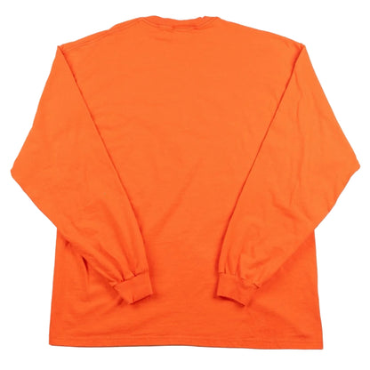Orange long-sleeve shirt on a white background
