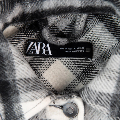 ZARA Plaid Fleece Shacket Women's Medium