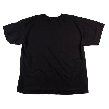 Black t-shirt on a white background