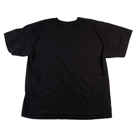 Black t-shirt on a white background