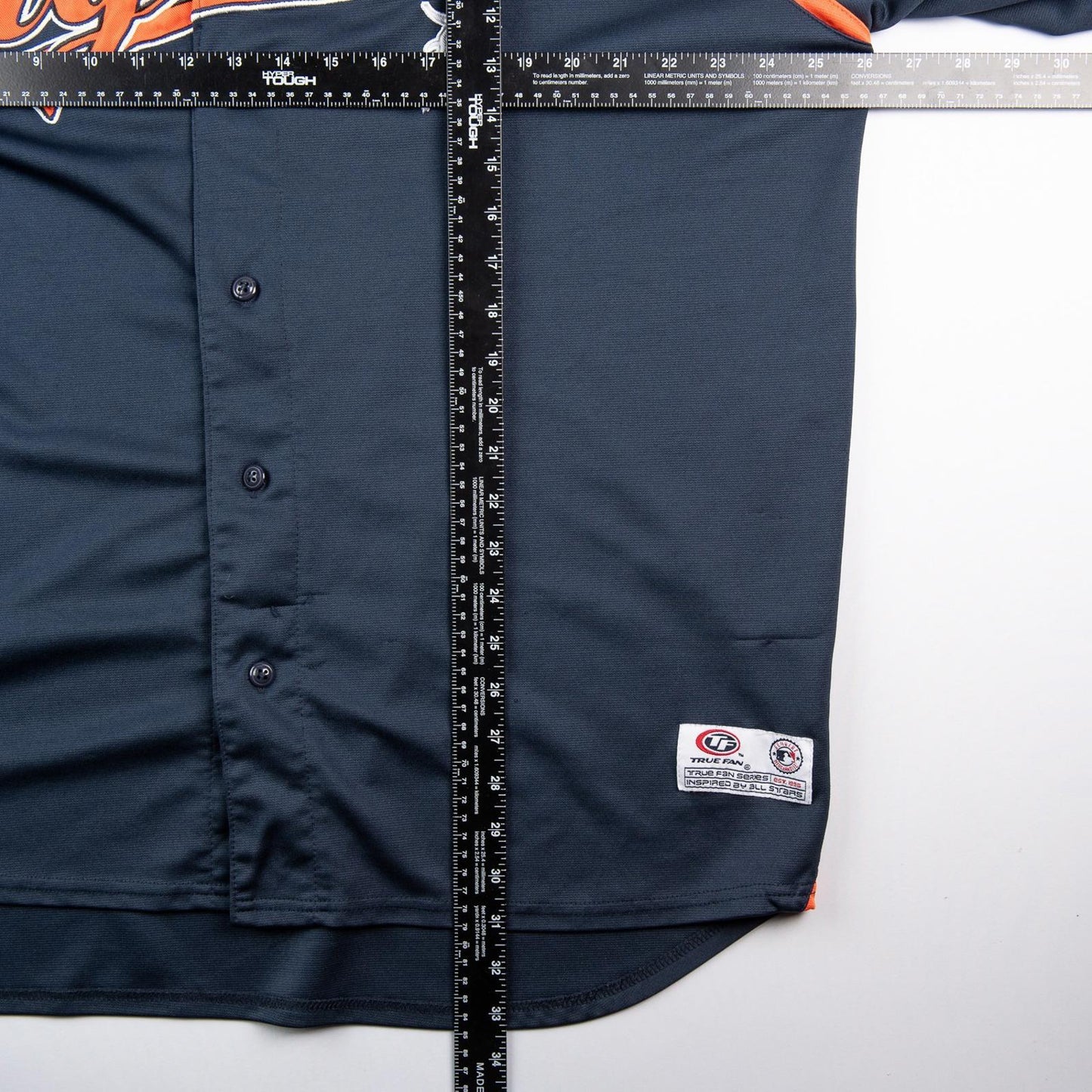 Y2K Detroit Tigers True Fan MLB Baseball Jersey Navy Orange Men's 2XL