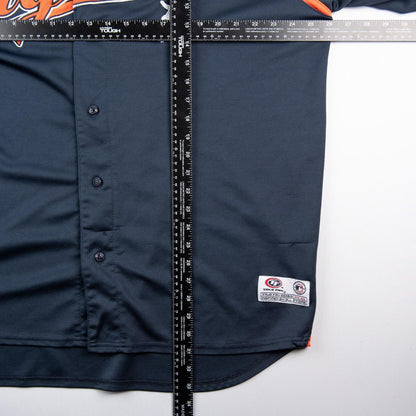 Y2K Detroit Tigers True Fan MLB Baseball Jersey Navy Orange Men's 2XL