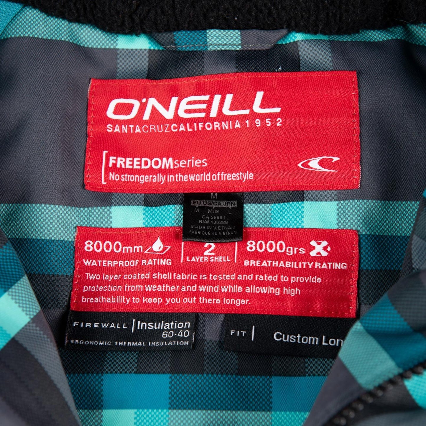 O’Neill Freedom Series Plaid Snowboard Ski Jacket Women's Medium