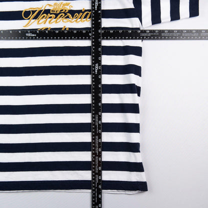 Vintage Y2K Venezia Italia Gold Embroidered Striped T-Shirt Men’s XL