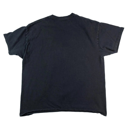 Black t-shirt on a white background