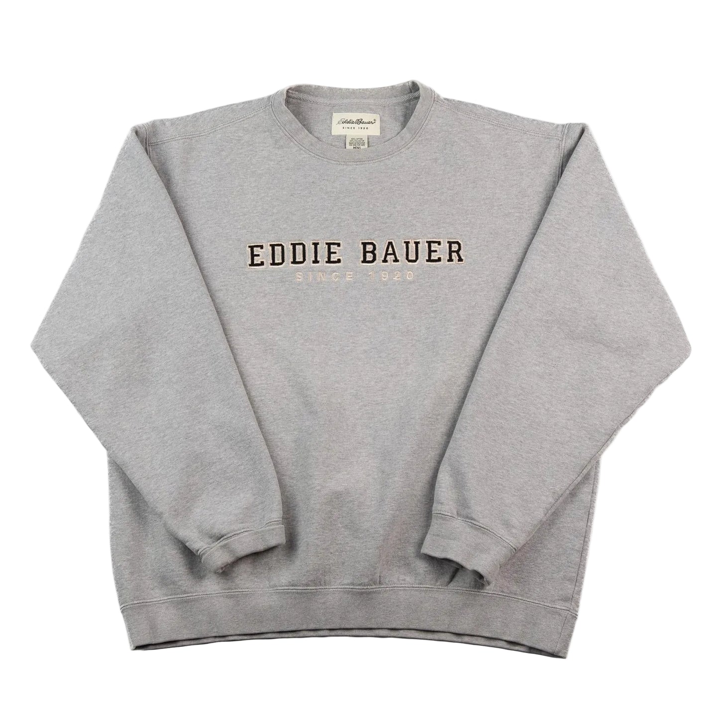 Gray Eddie Bauer sweatshirt on a white background