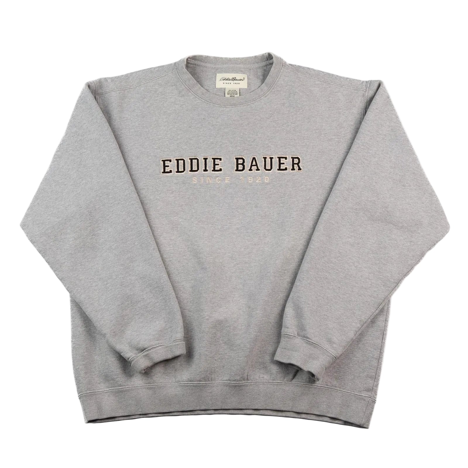 Gray Eddie Bauer sweatshirt on a white background