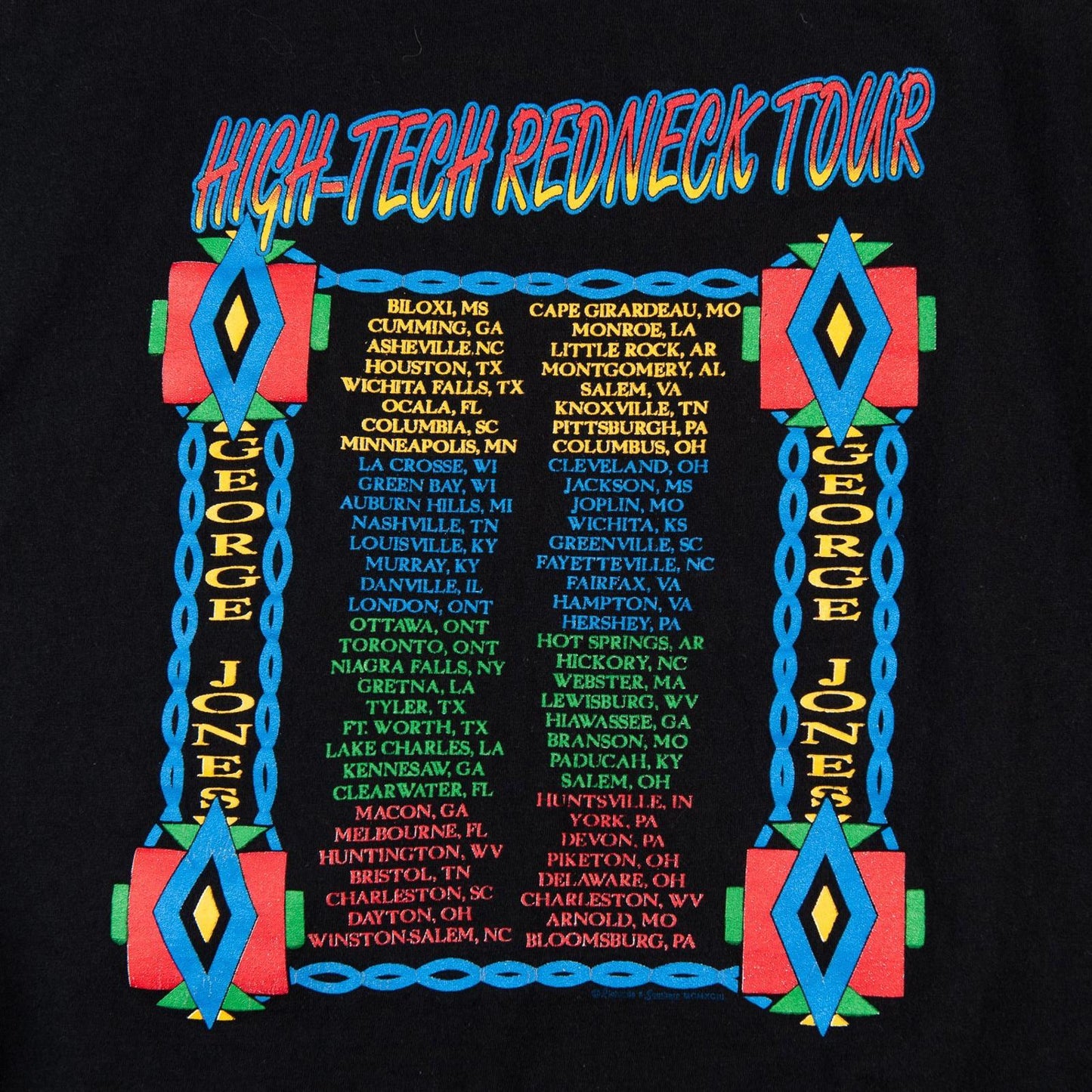 Vintage 1993 George Jones High-Tech Redneck Tour T-Shirt Men's XL