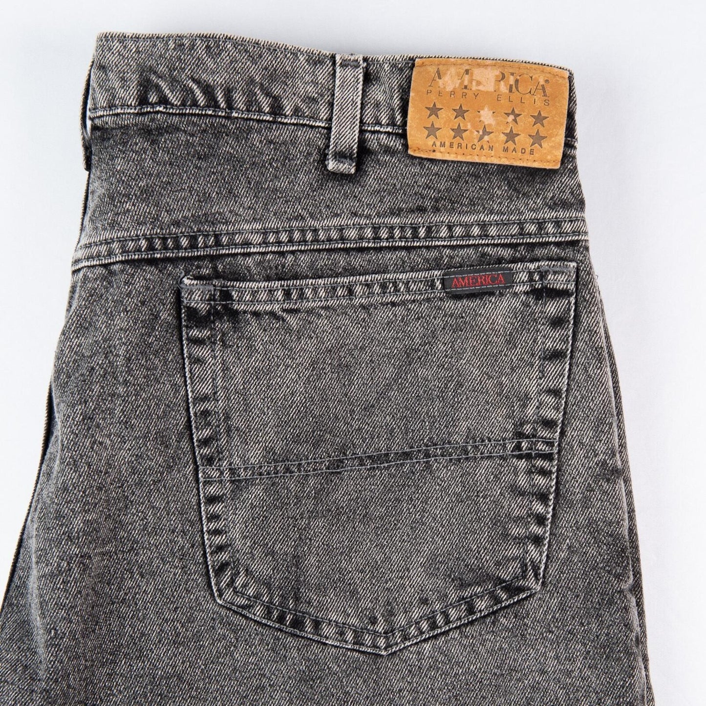Vintage 1990s Perry Ellis America Baggy Jeans 38x34 USA Black Wash NWT