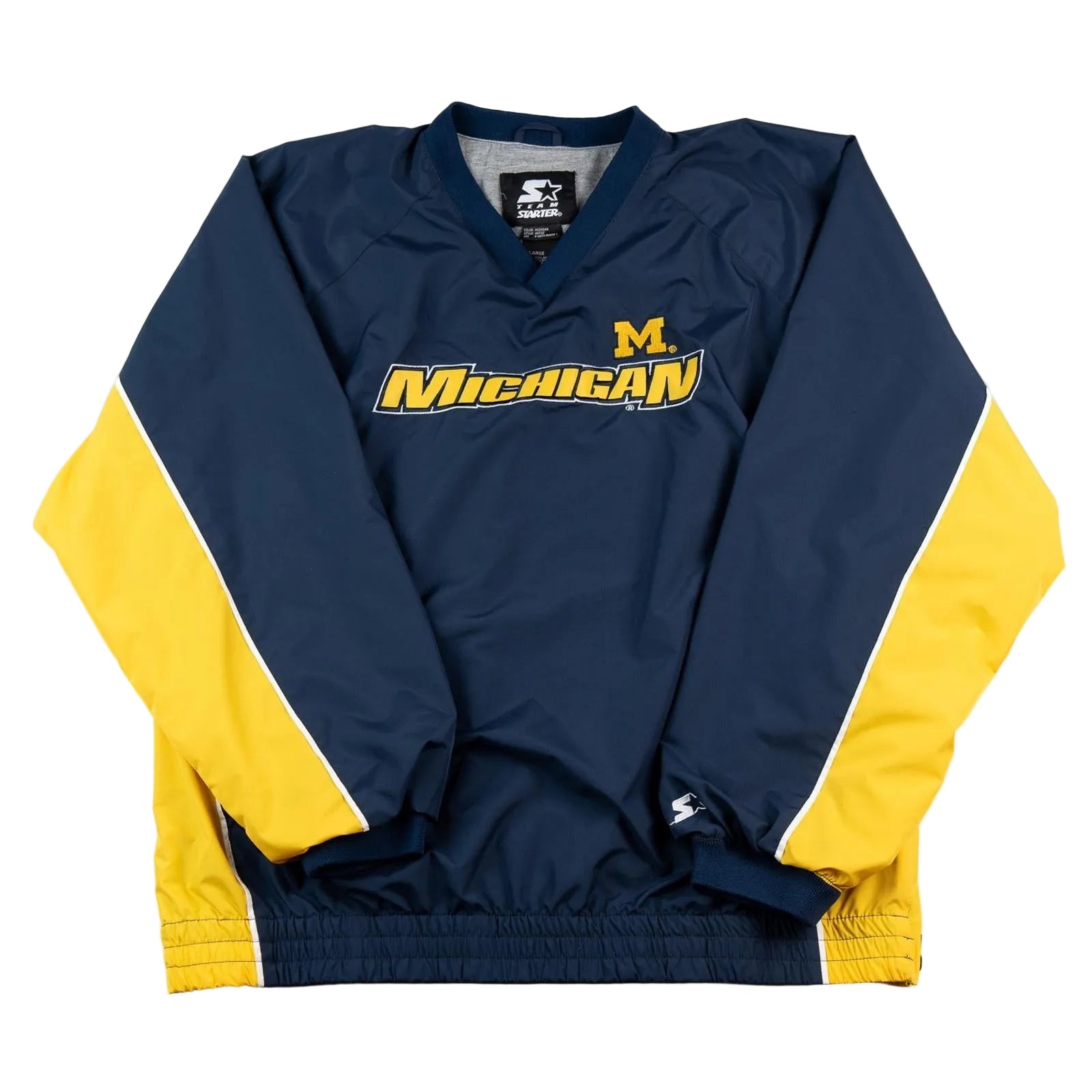 Navy and yellow jacket with 'Michigan' logo on a white background
