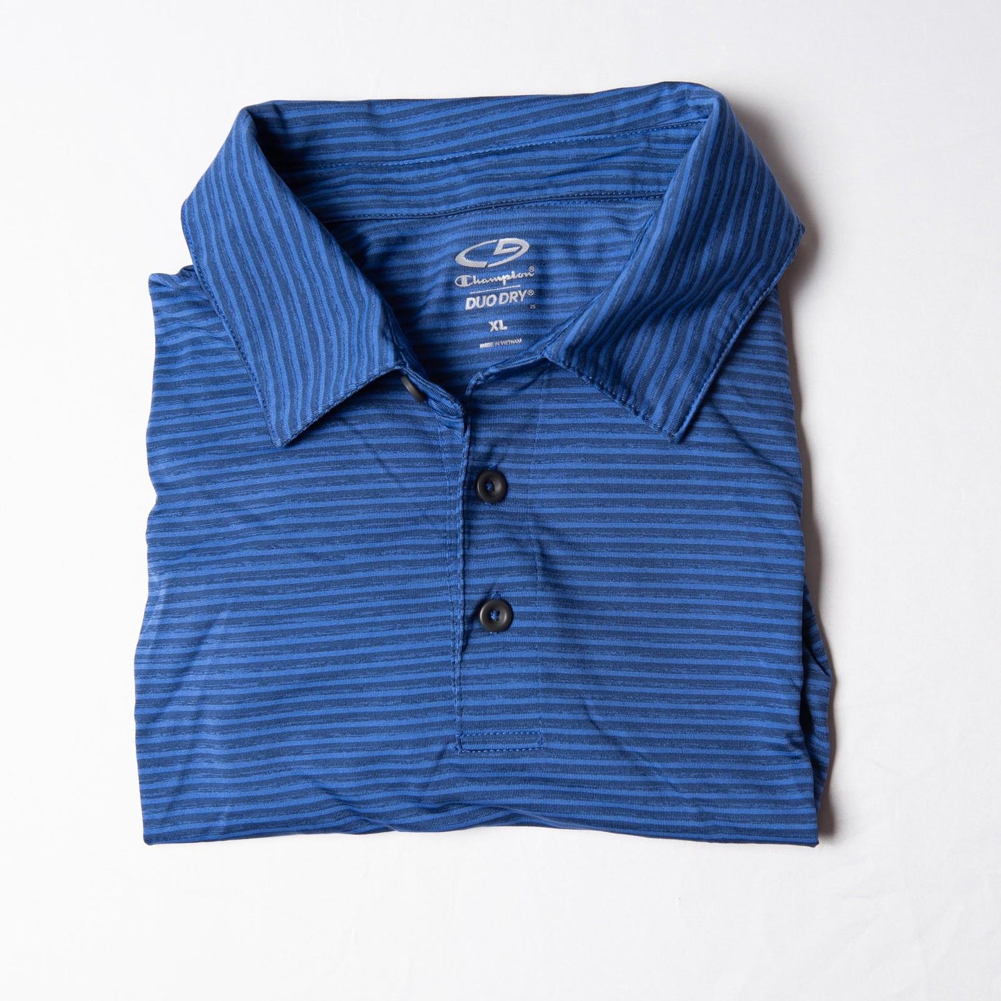 Champion Golf Polo Blue Striped Men's XL