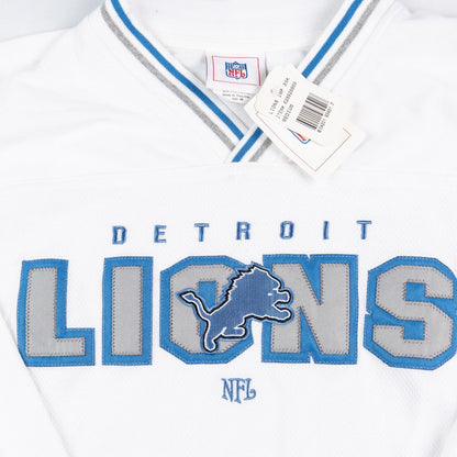 Detroit Lions NFL Long Sleeve Mesh Jersey Style Shirt White Embroidered Logo NWT Men’s Medium