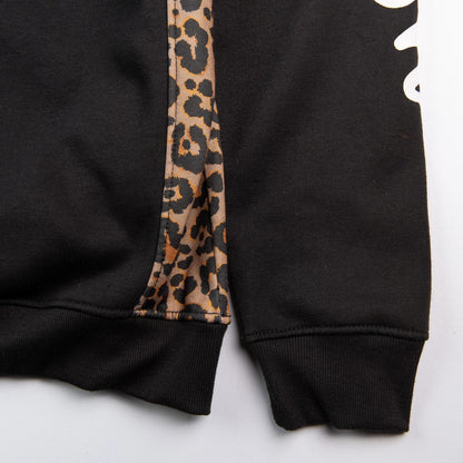 Screenshot Broken Heart Graphic Streetwear Leopard Panel Hoodie Men's XL