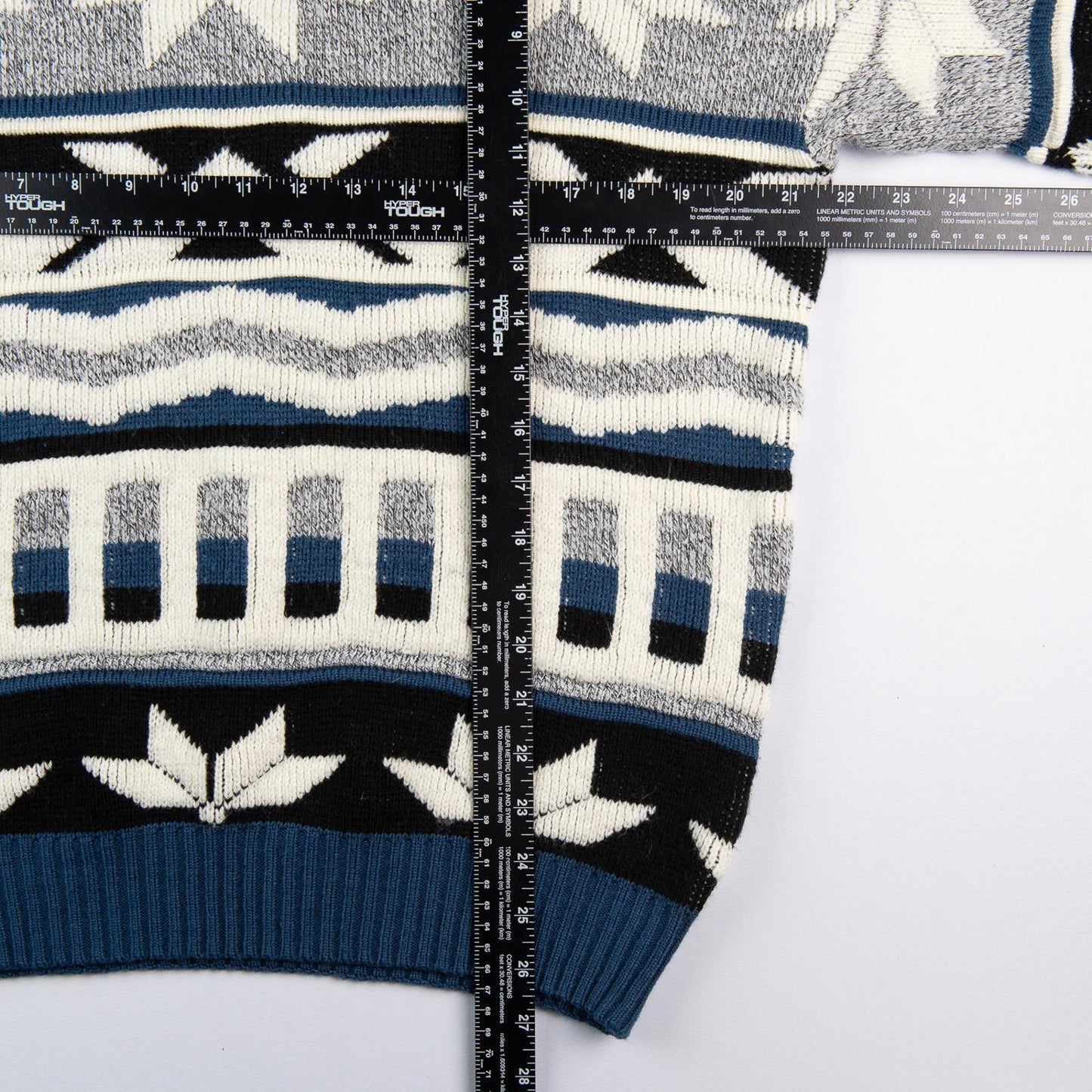 Vintage 1990s Knightsbridge Aztec Geometric Knit Sweater Mens Large