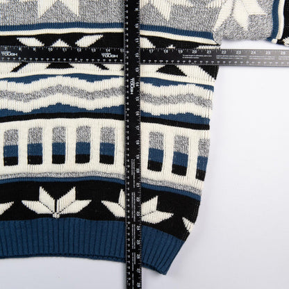 Vintage 1990s Knightsbridge Aztec Geometric Knit Sweater Mens Large