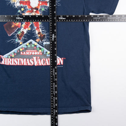 Vintage Y2K National Lampoon’s Christmas Vacation T-Shirt Santa Graphic Navy Men’s Medium