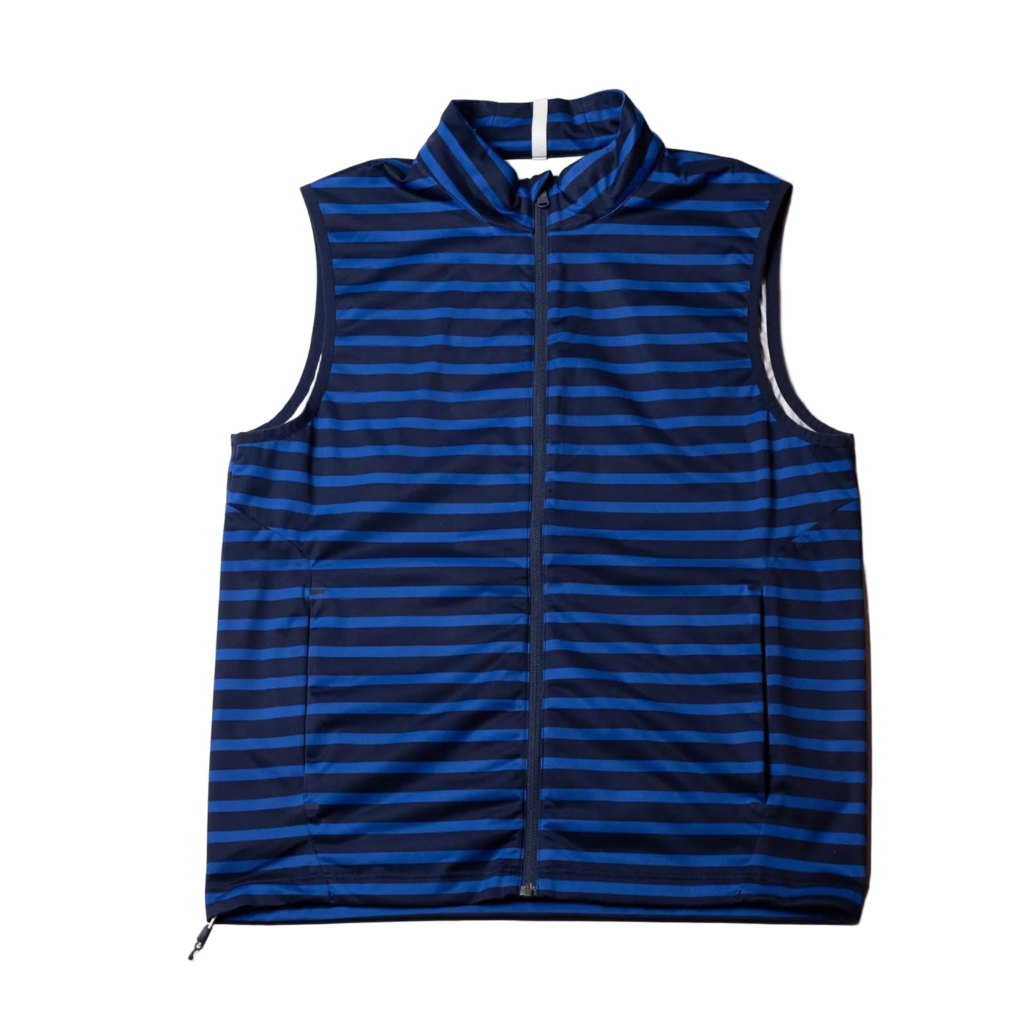 Blue striped vest on a white background