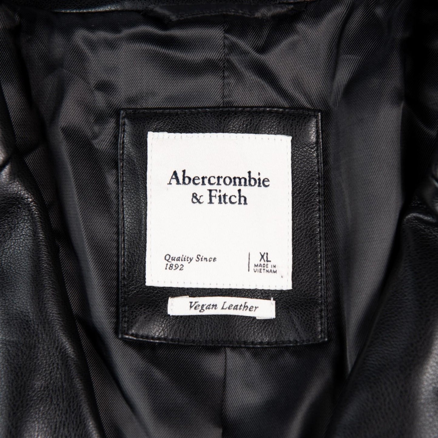 Abercrombie & Fitch Vegan Leather Cropped Jacket Black Women’s XL