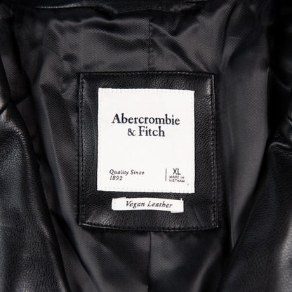 Abercrombie & Fitch Vegan Leather Cropped Jacket Black Women’s XL