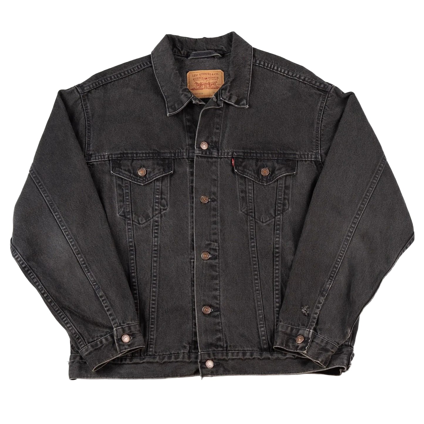 Vintage 1995 Levi’s 527 Trucker Jacket Black Denim Wash 70507-4159 Men's XL