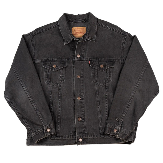 Vintage 1995 Levi’s 527 Trucker Jacket Black Denim Wash 70507-4159 Men's XL