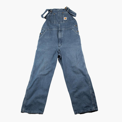 Carhartt Denim Overalls Relaxed Fit Blue Workwear Bib Dungarees R07 DST 40x30