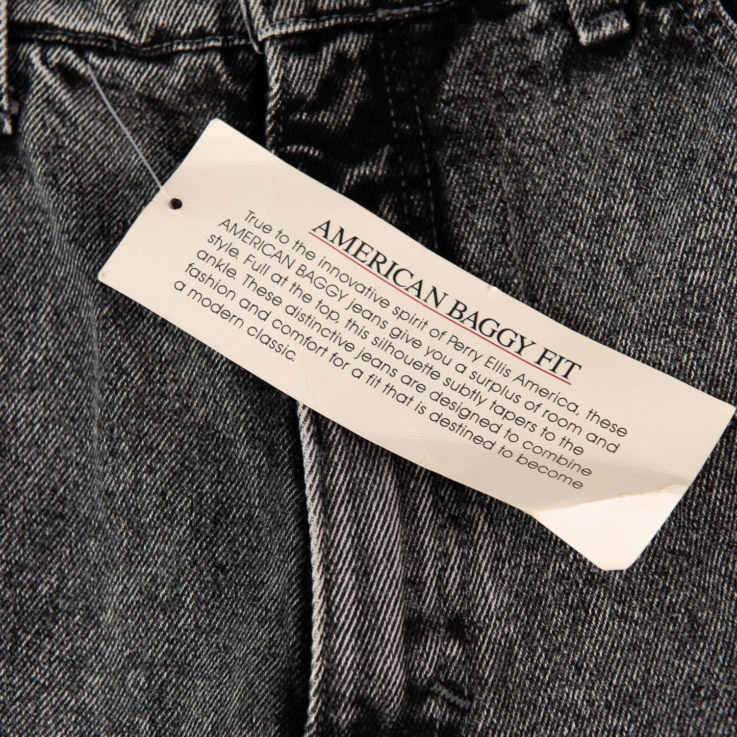 Vintage 1990s Perry Ellis America Baggy Jeans 38x34 USA Black Wash NWT