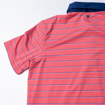 Greyson Pink Striped Performance Stretch Golf Polo Men's Large