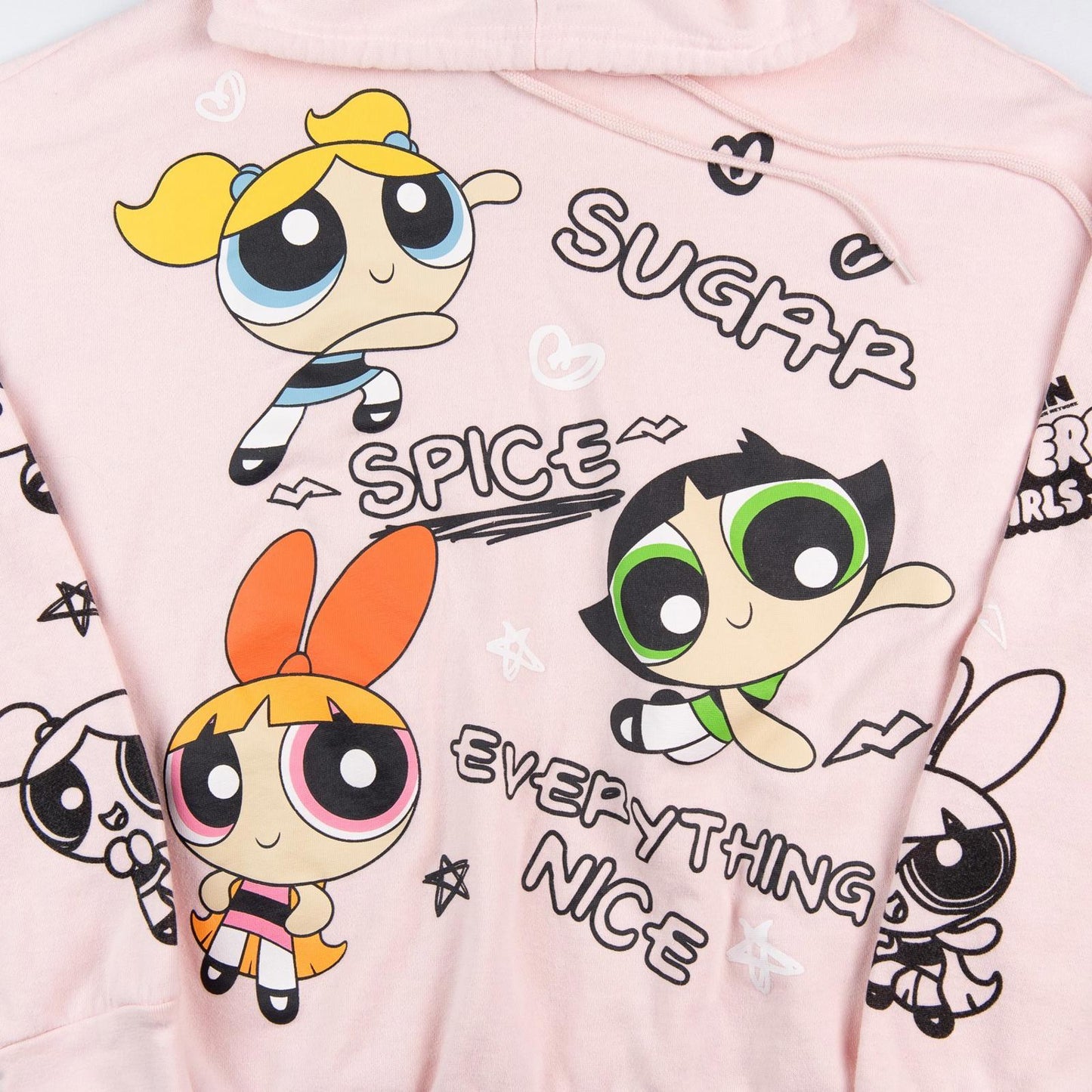 Powerpuff Girls Cartoon Network Sugar Spice Pullover Hoodie Women's Large